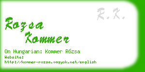 rozsa kommer business card